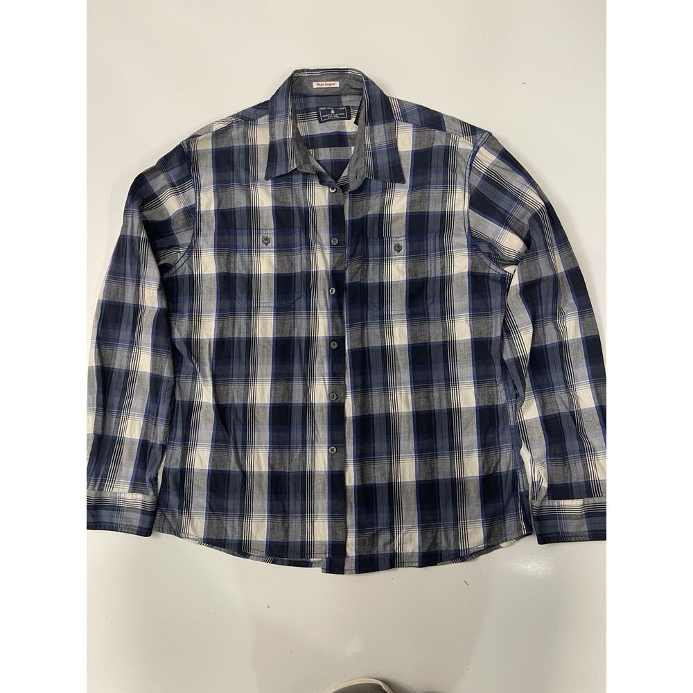 NORTHWEST WOOD Men's Plaid Button Up Long Sleeve Shirt XL